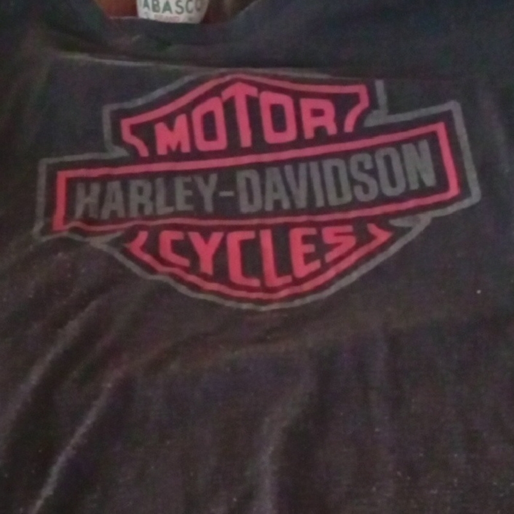 Harley-Davidson Black Shirt with Orange Logo Accent
